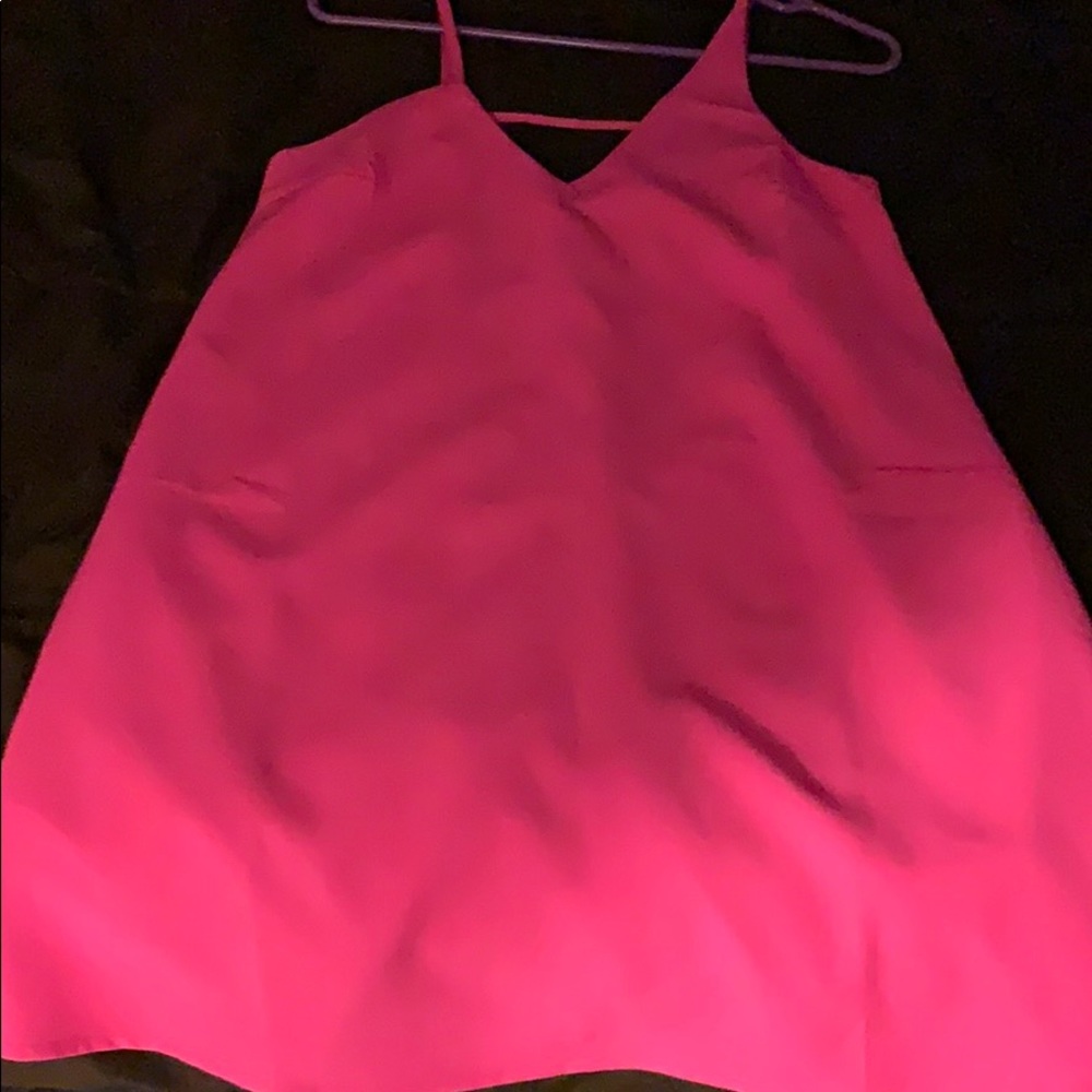 Bright pink mini cocktail dress